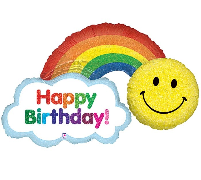 Happy Birthday Mylar Rainbow